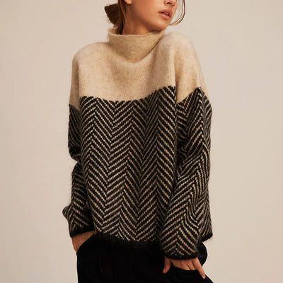 Eva - Herringbone Knit Sweater