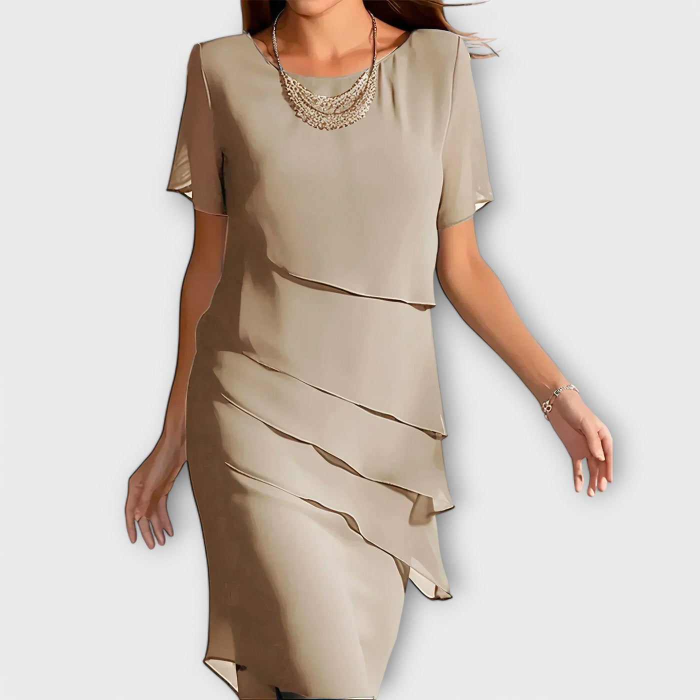 Lucy™ | Sleek Layered Midi Shift Dress