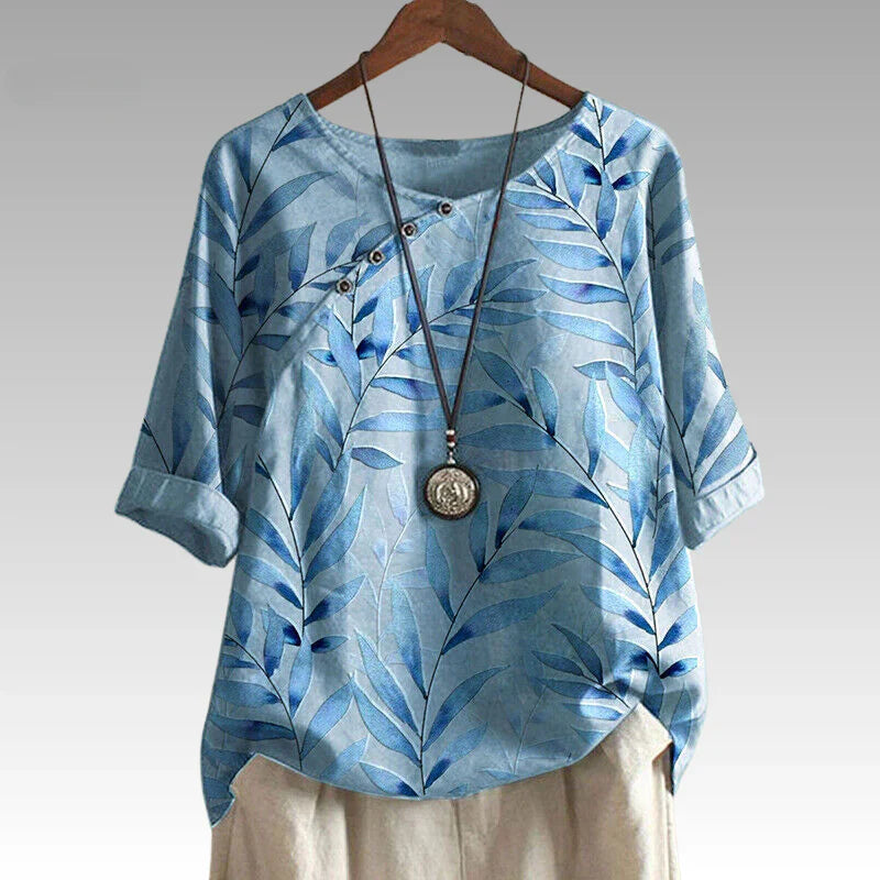 Celia | Nature Inspired Button Detail Top