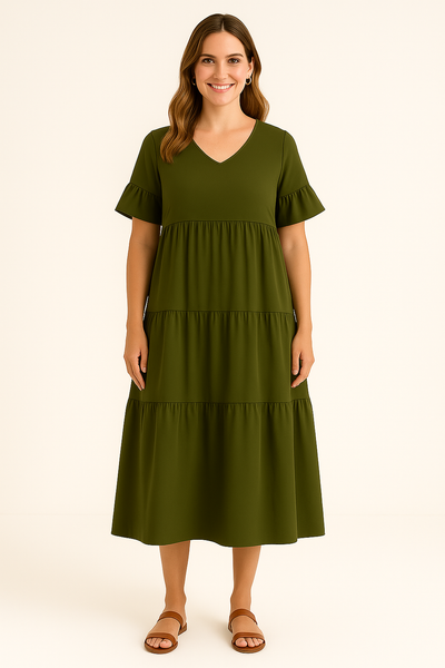 V-neck Tummy Covering Dress | VANCOUVER