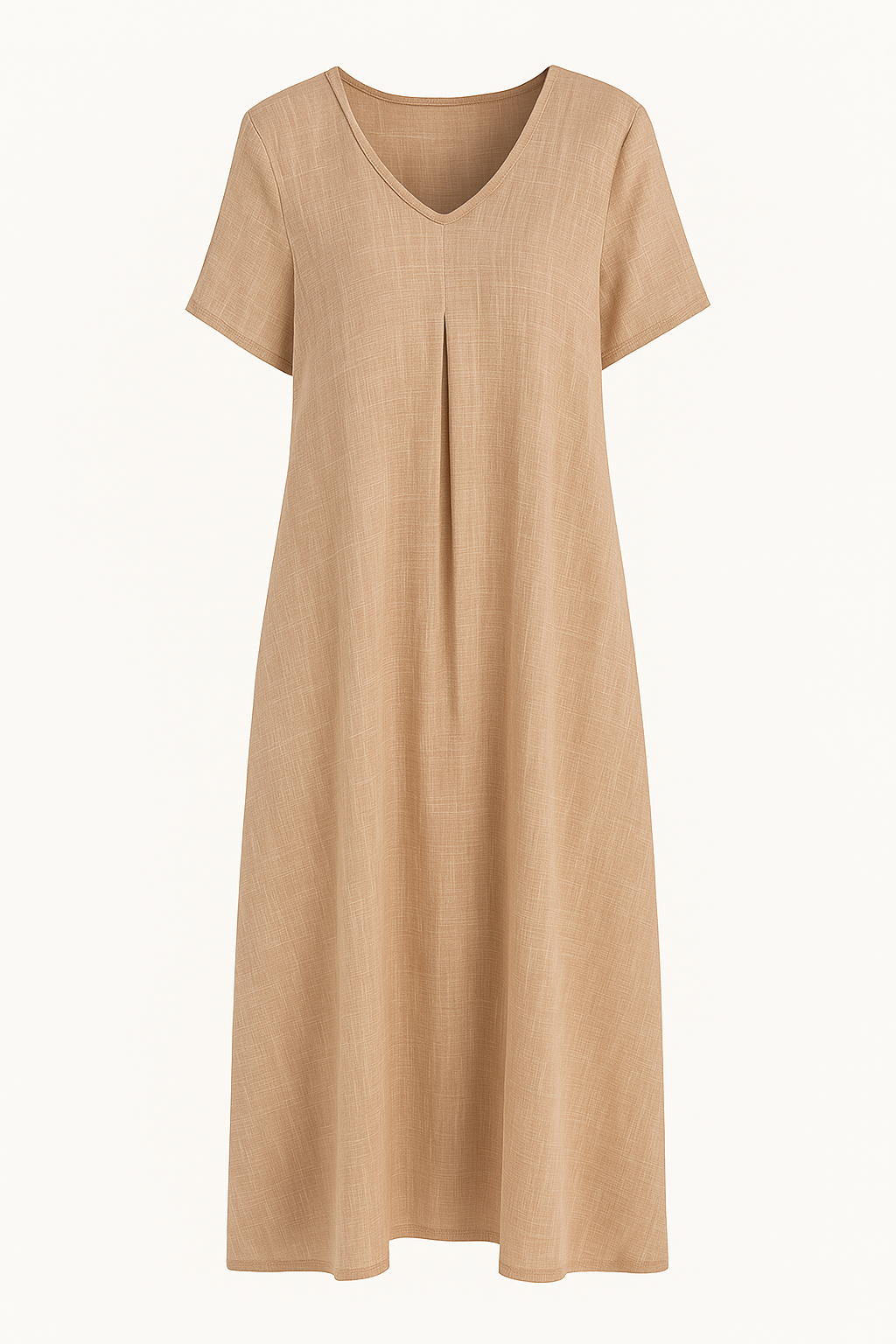 Casual Linen V-Neck Tummy Covering Dress | OSLO