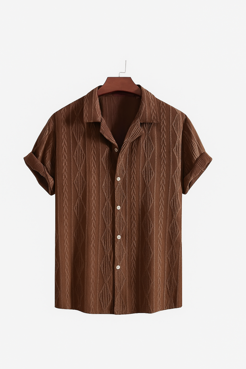 Retro Patterned Linen Shirt