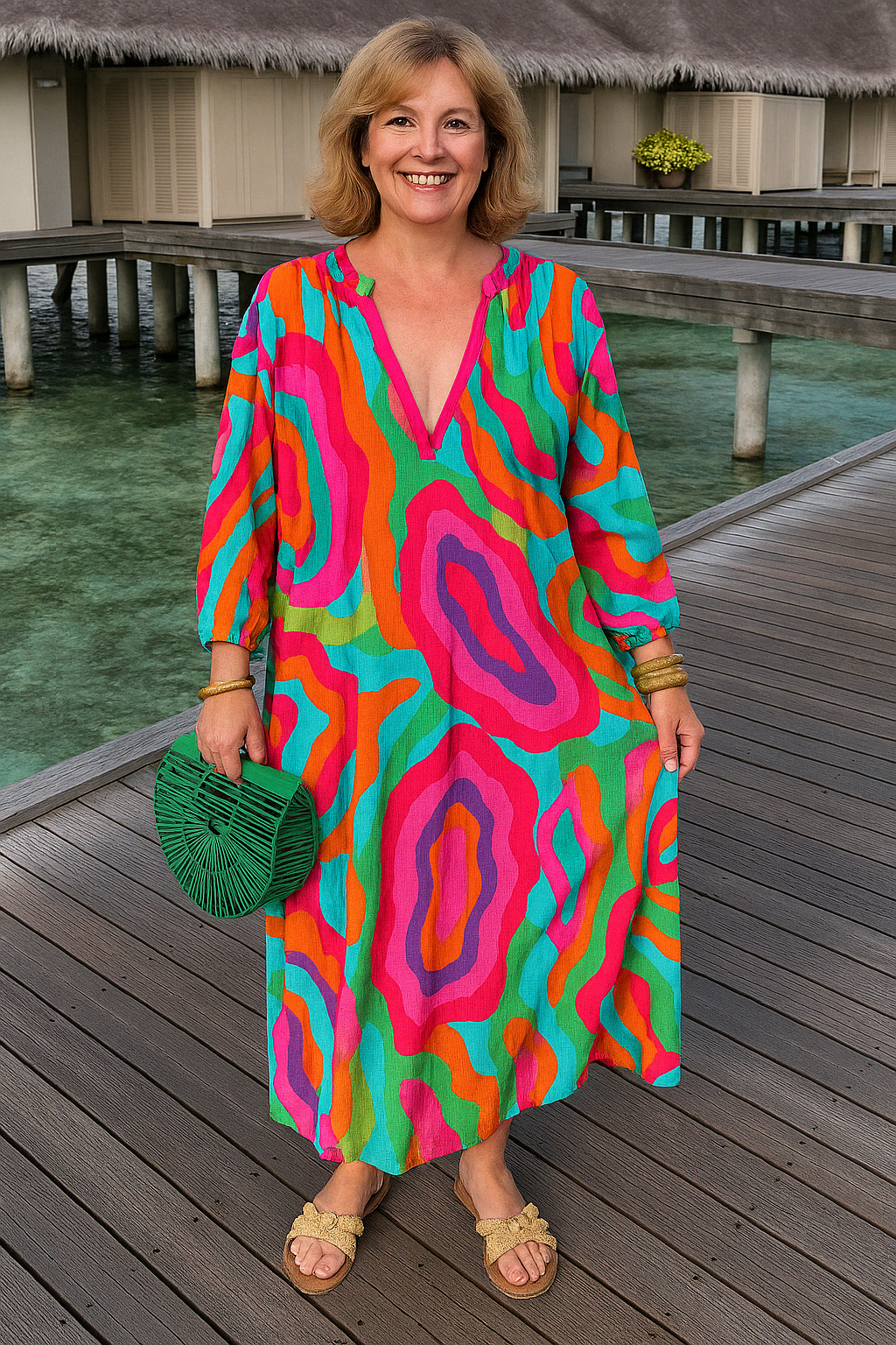 Swirl Tummy Covering Dress | POPPY