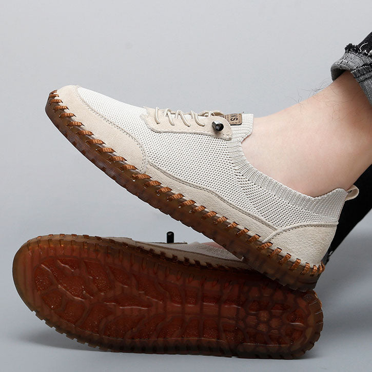 Leonardo Knit-Leather Hybrid Sneakers