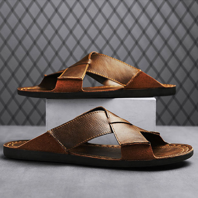 Aldo Leather Slide Sandals