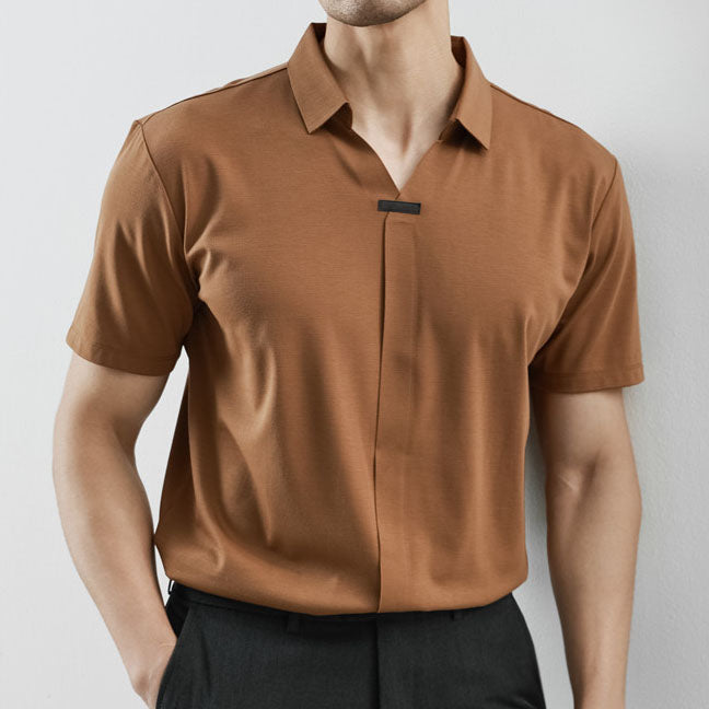 Laurent Cotton Silk Polo Shirt