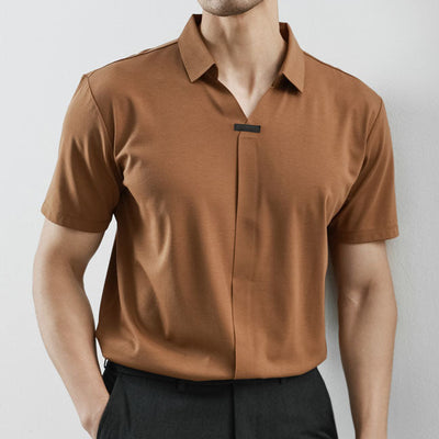 Laurent Cotton Silk Polo Shirt