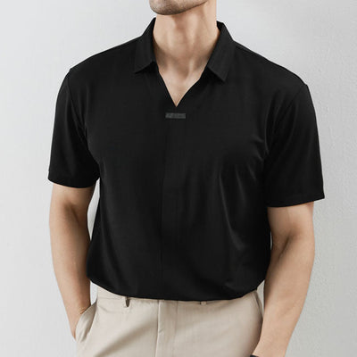 Laurent Cotton Silk Polo Shirt