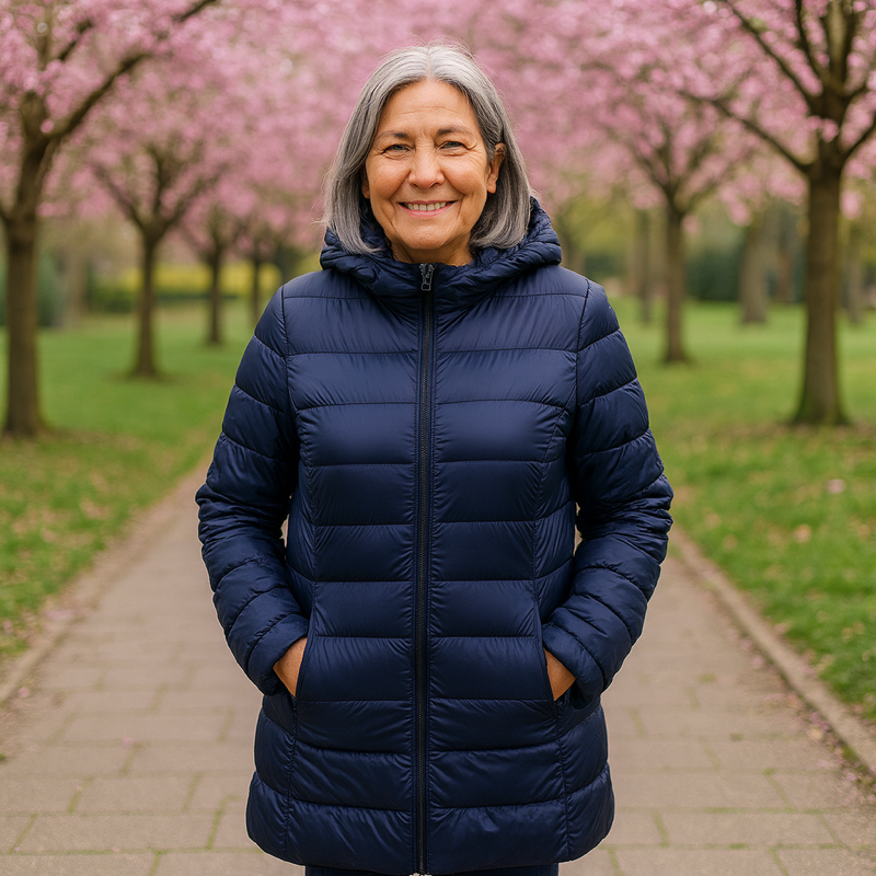 Helsa Long Padded Mid-Season Coat | Dark Blue