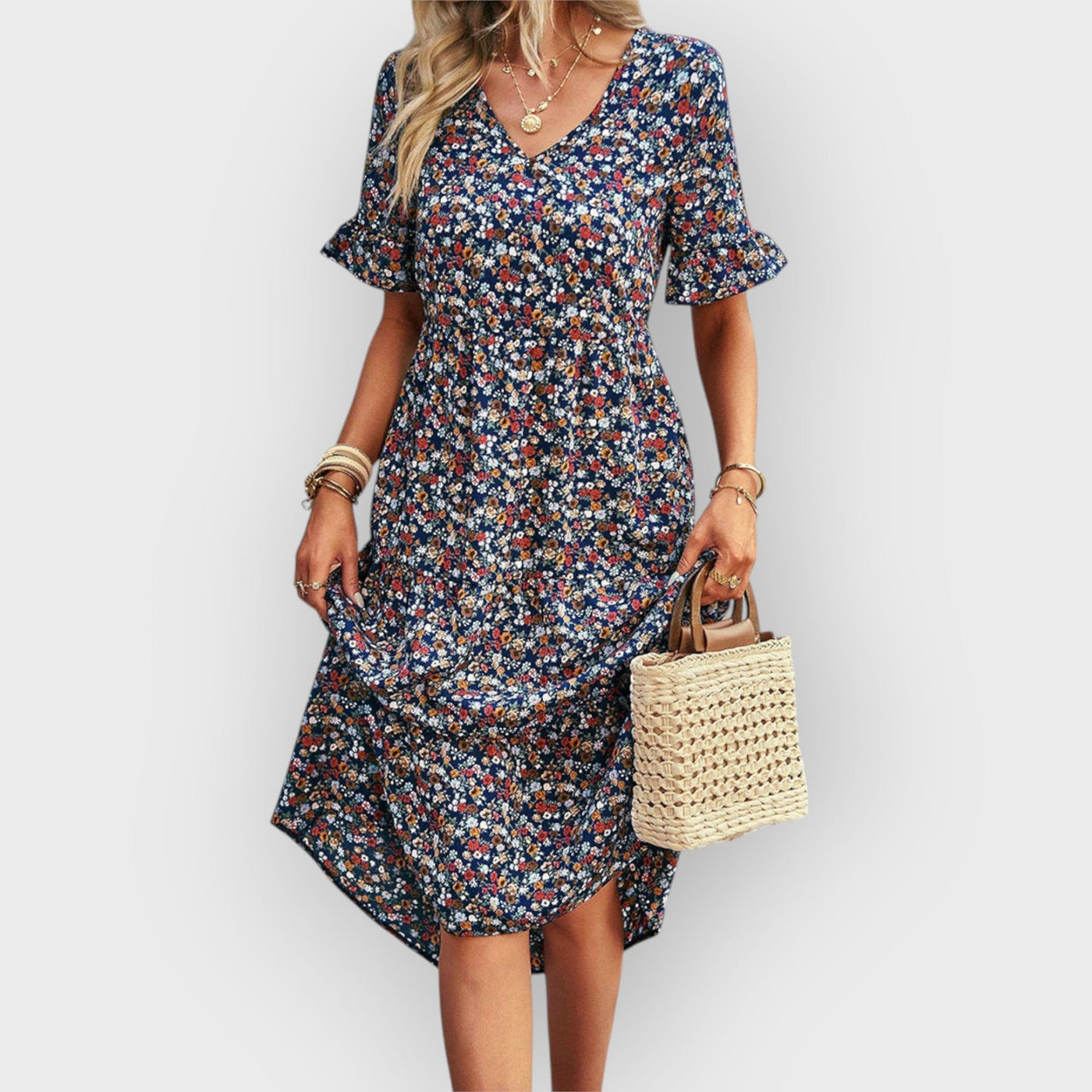 Brianna | Floral Summer Midi Dress