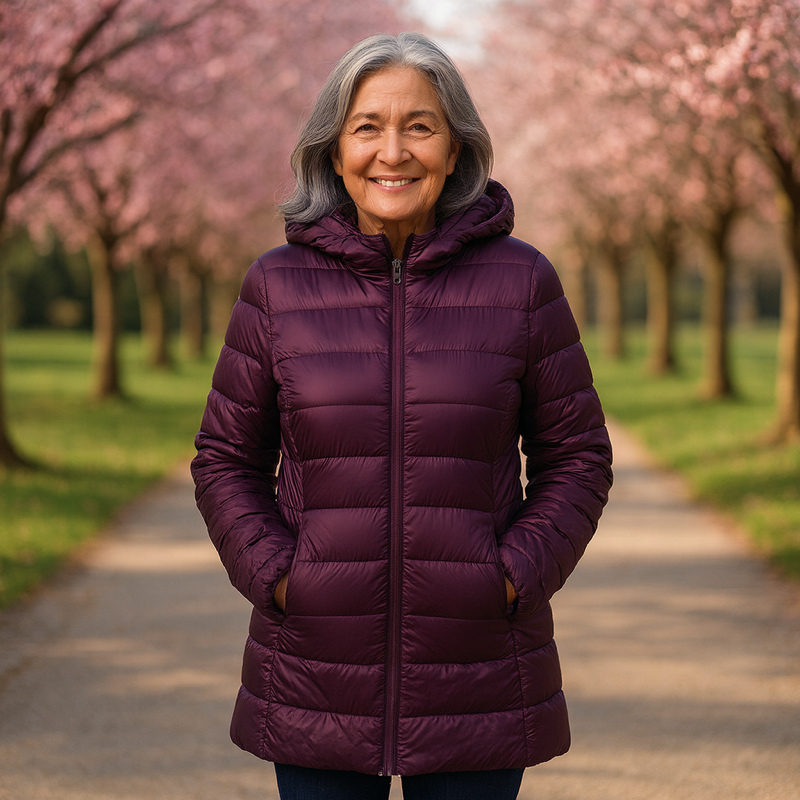 Helsa Long Padded Mid-Season Jacket | Purple