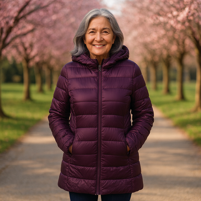 Helsa Long Padded Mid-Season Jacket | Purple