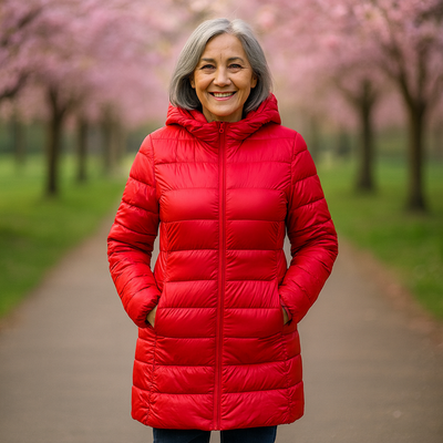 Helsa Long Padded Mid-Jacket | Red