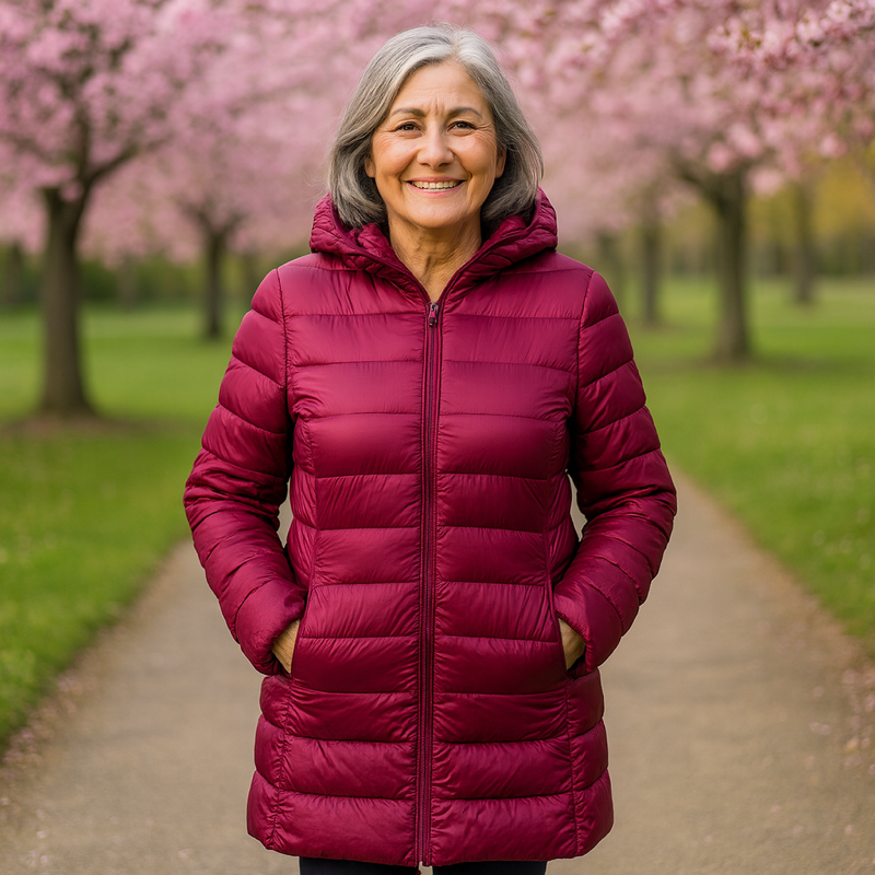 Helsa Long Padded Intermediate Jacket | Dark Red