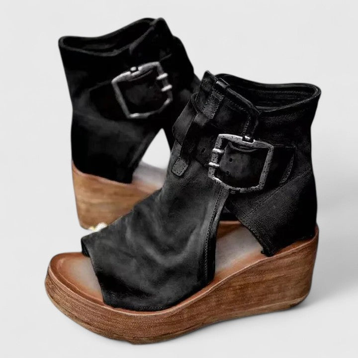 Carmina - Effortless Lift Open-Toe Boots for Confident Style