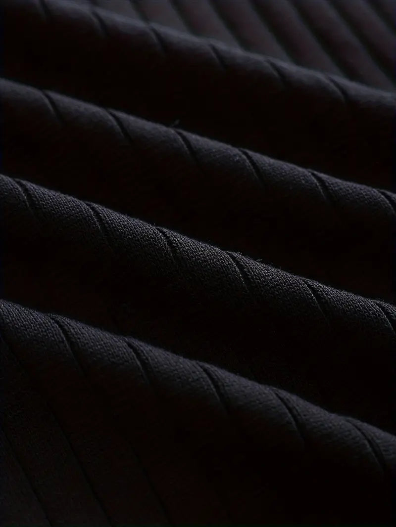 Fine Ribbed Knit Polo With Long Sleeves