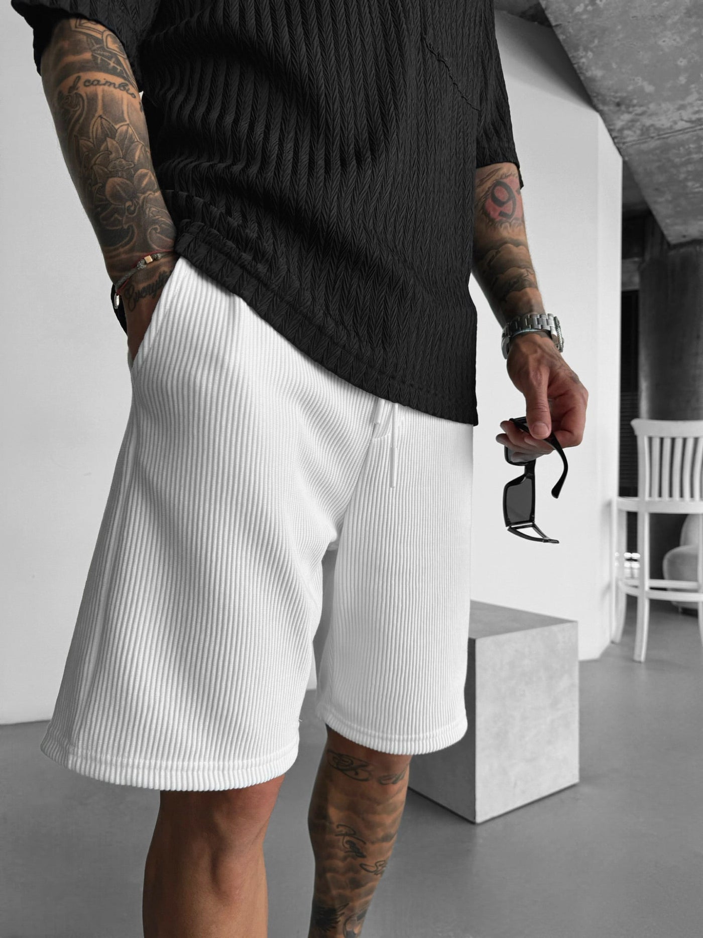 Loose Fit Cord Shorts