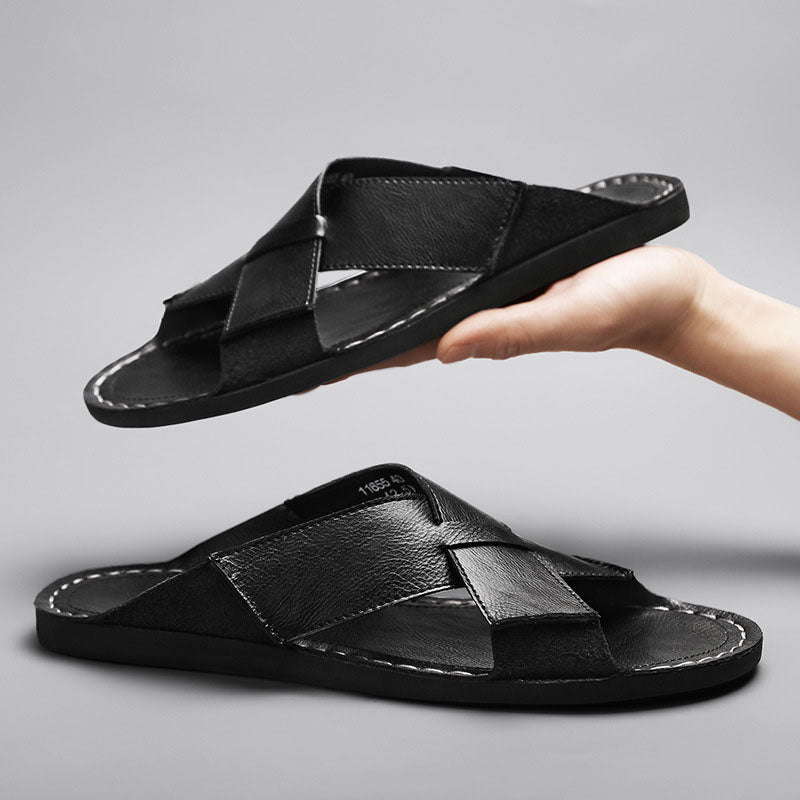 Aldo Leather Slide Sandals