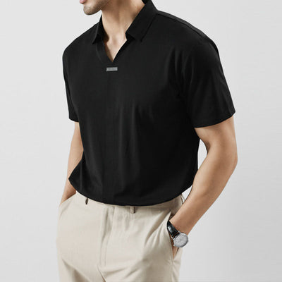 Laurent Cotton Silk Polo Shirt