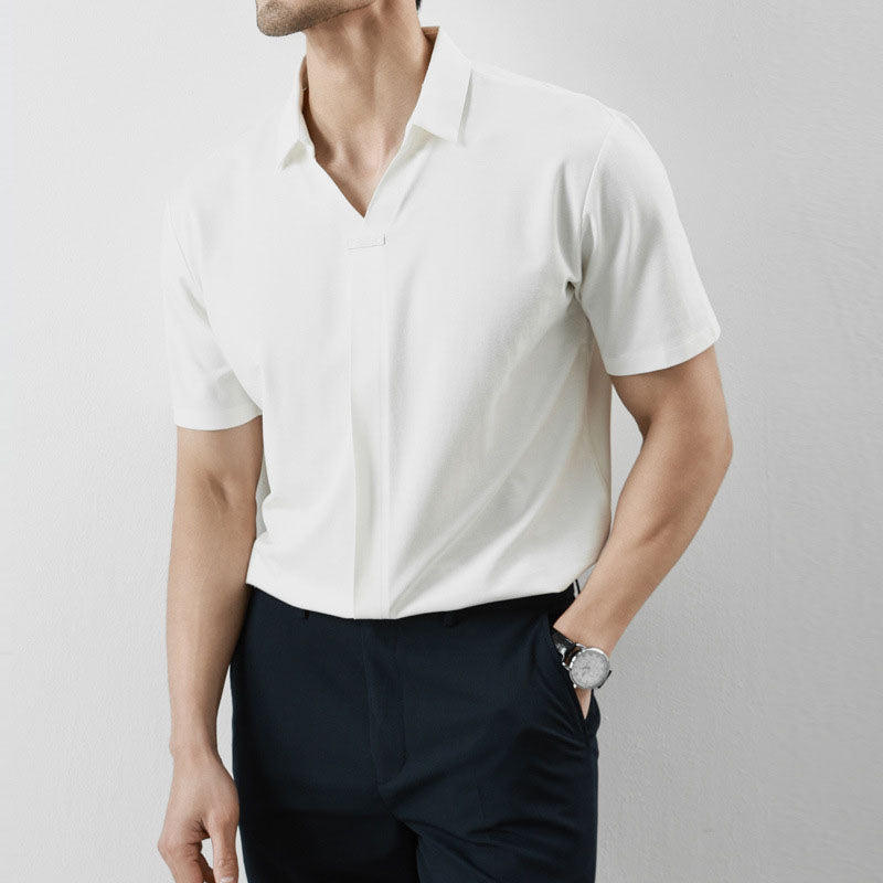 Laurent Cotton Silk Polo Shirt