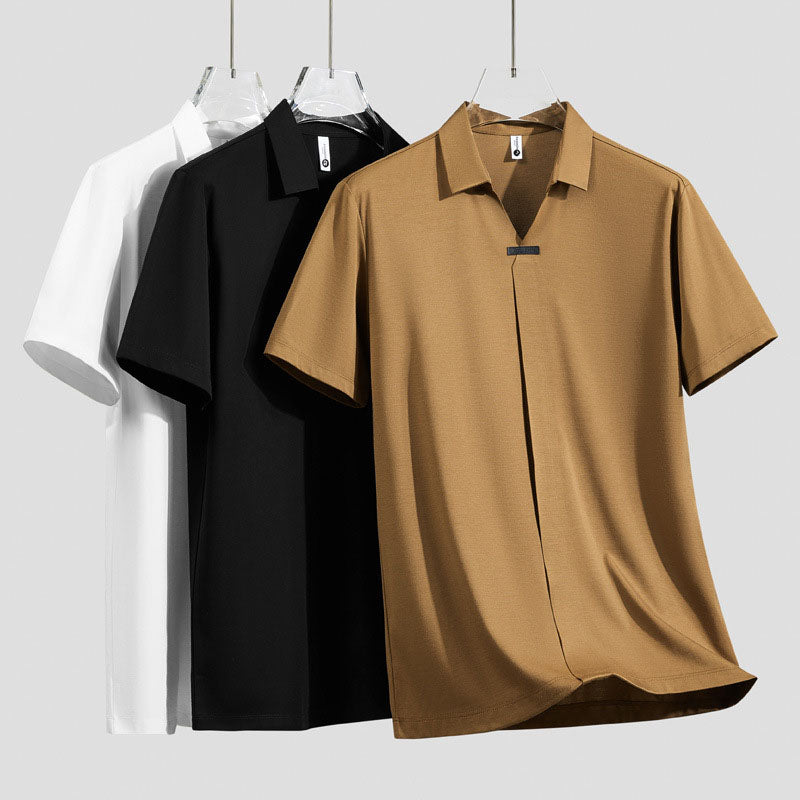 Laurent Cotton Silk Polo Shirt