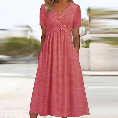 Layla - Elegant Midi Dress with Tummy Coverage
