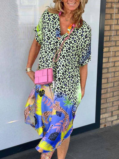 Marcie – Mixed Print Midi Dress