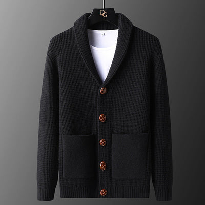 Matteo Waffle-Knit Shawl Cardigan