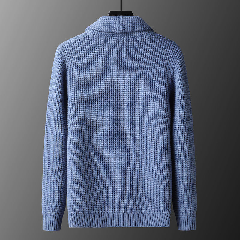 Matteo Waffle-Knit Shawl Cardigan