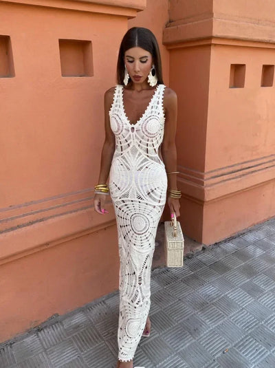 Karis – Crochet Bodycon Maxi Dress