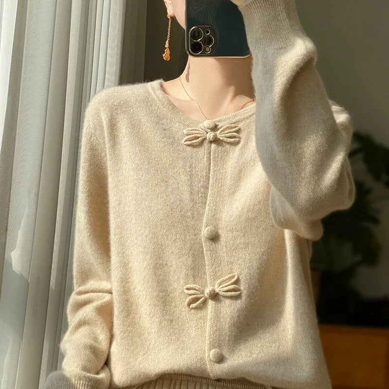 Heather - Bow Design Cardigan