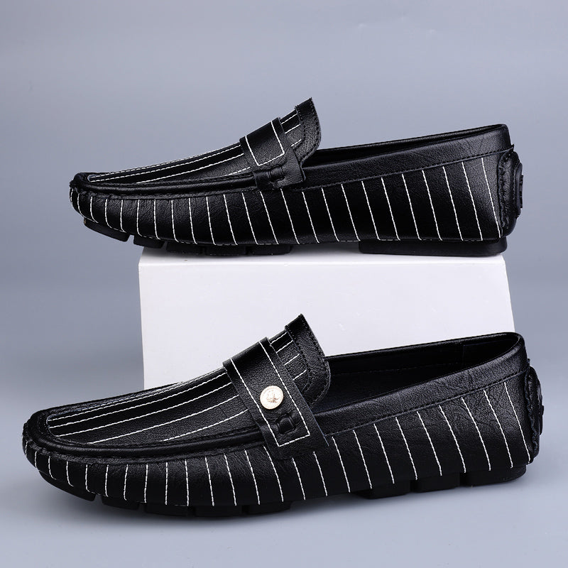 Silvano Stripe Leather Drivers