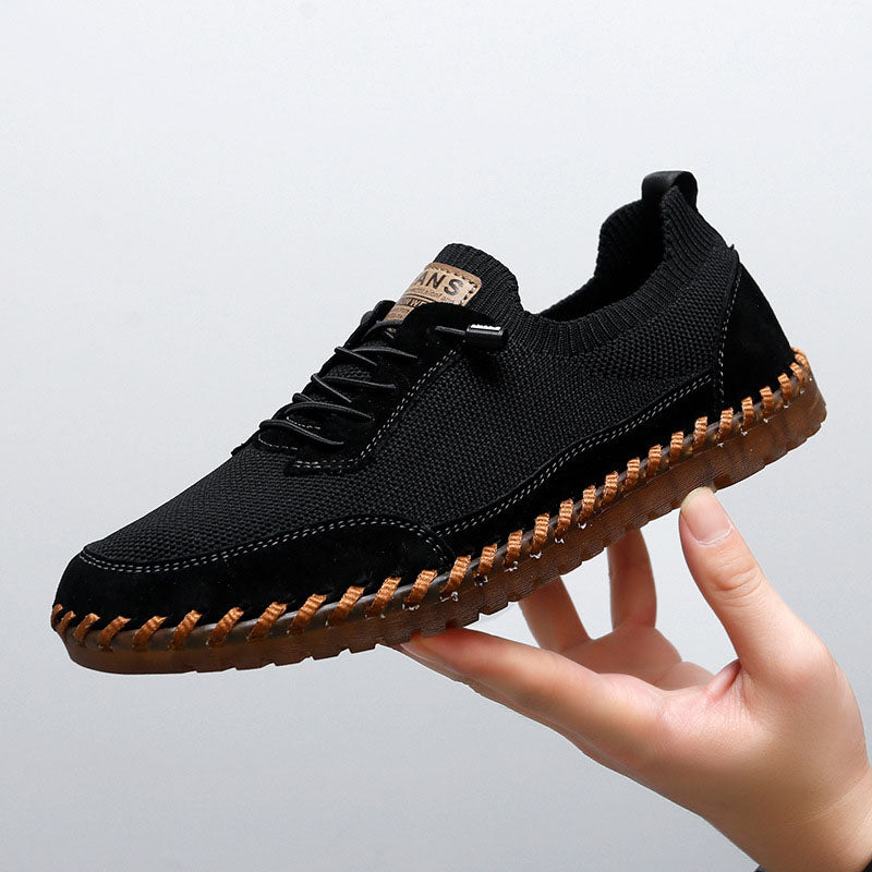 Leonardo Knit-Leather Hybrid Sneakers