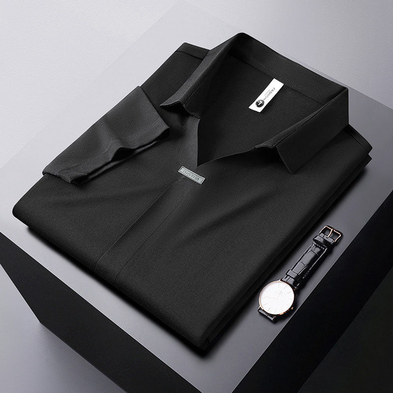 Laurent Cotton Silk Polo Shirt