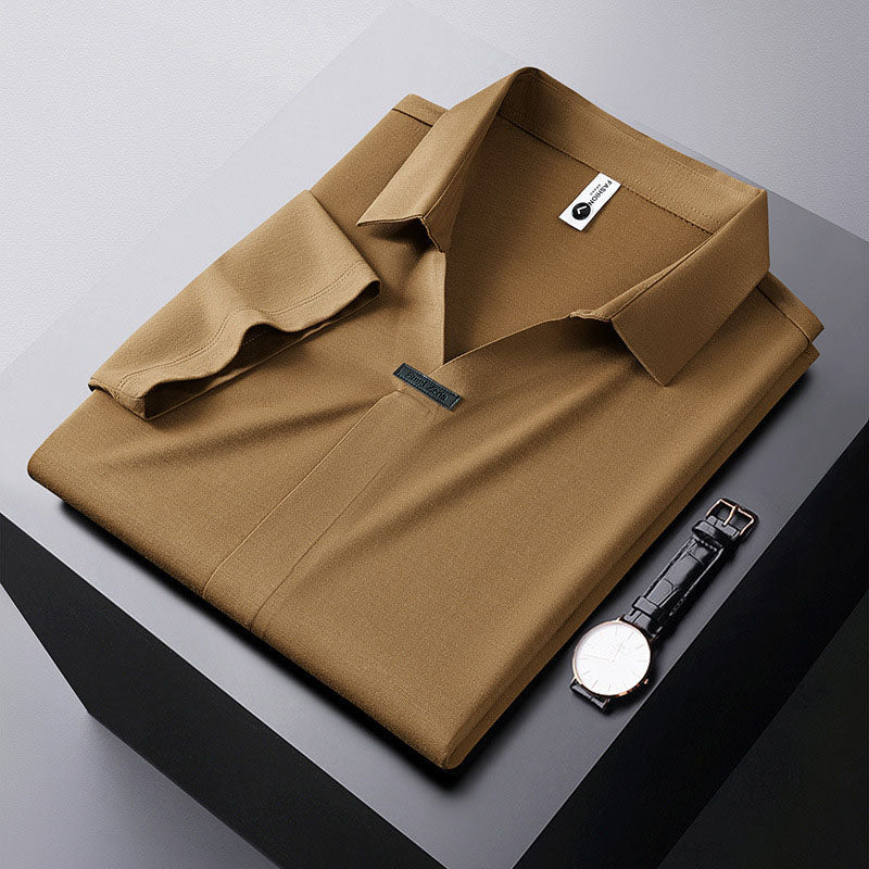 Laurent Cotton Silk Polo Shirt