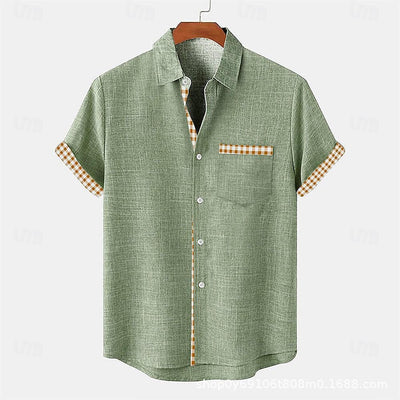 Lorenzo Gingham-Trim Shirt