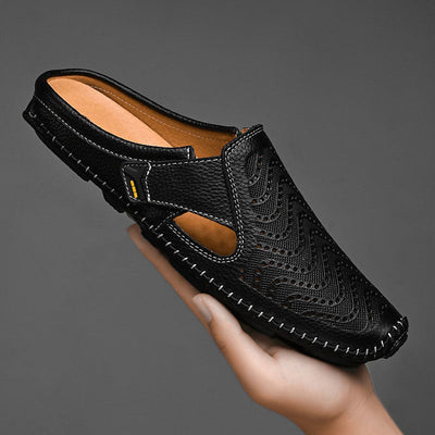 Giuliano Perforated Leather Sandals