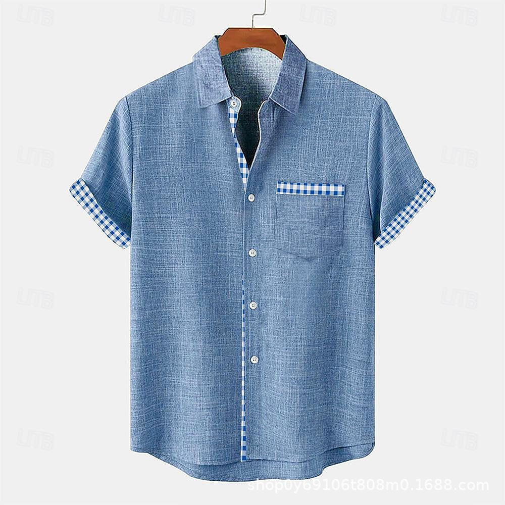 Lorenzo Gingham-Trim Shirt