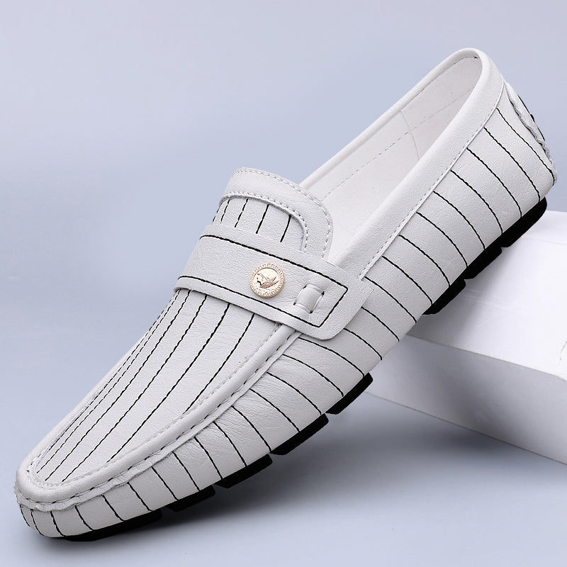 Silvano Stripe Leather Drivers