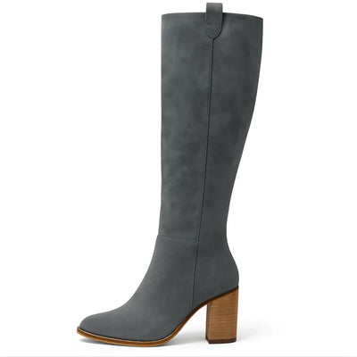 SUEVIA™ | SUEDE BLOCK HEEL BOOTS