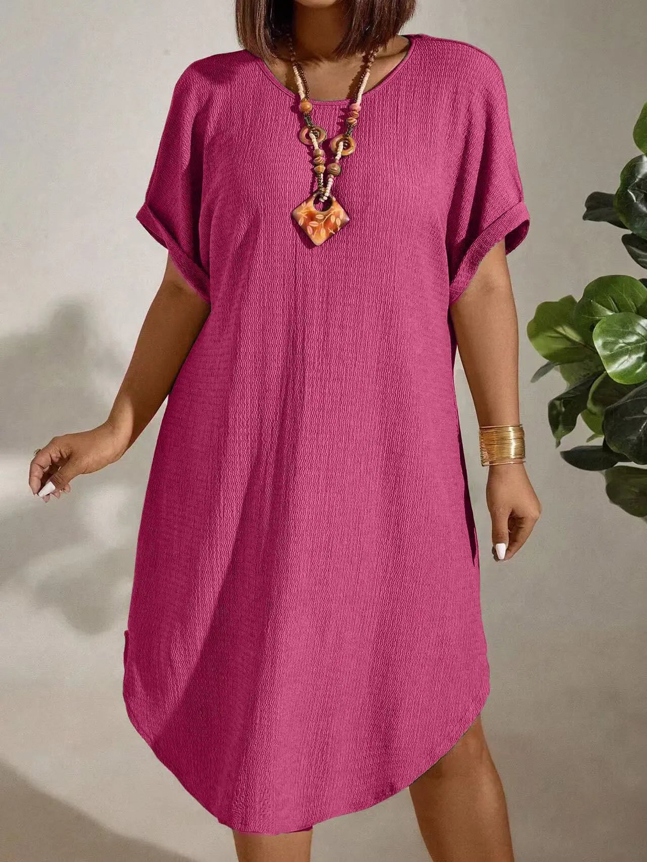 Dione - Elegant Tummy Covering Mini Dress