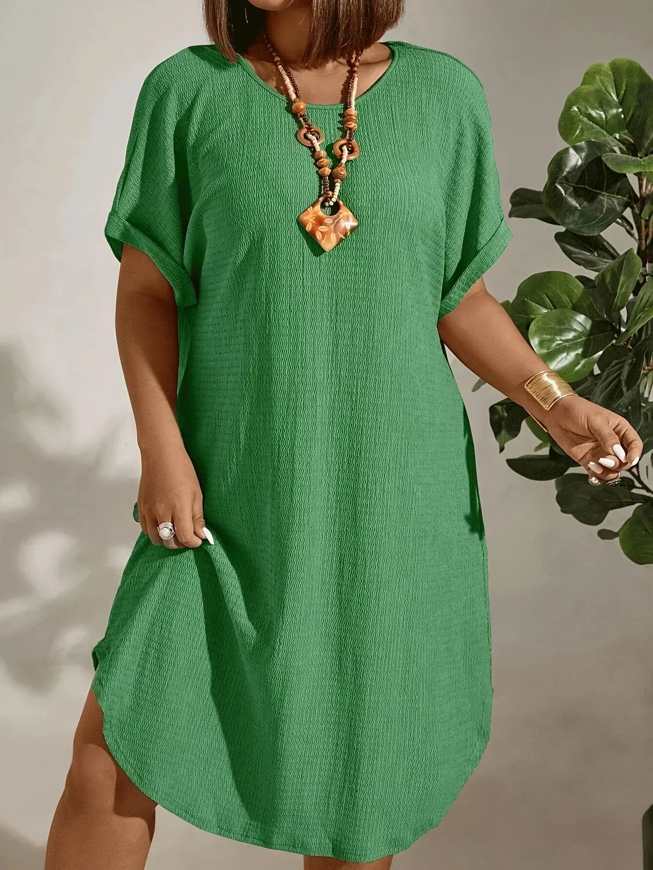 Dione - Elegant Tummy Covering Mini Dress