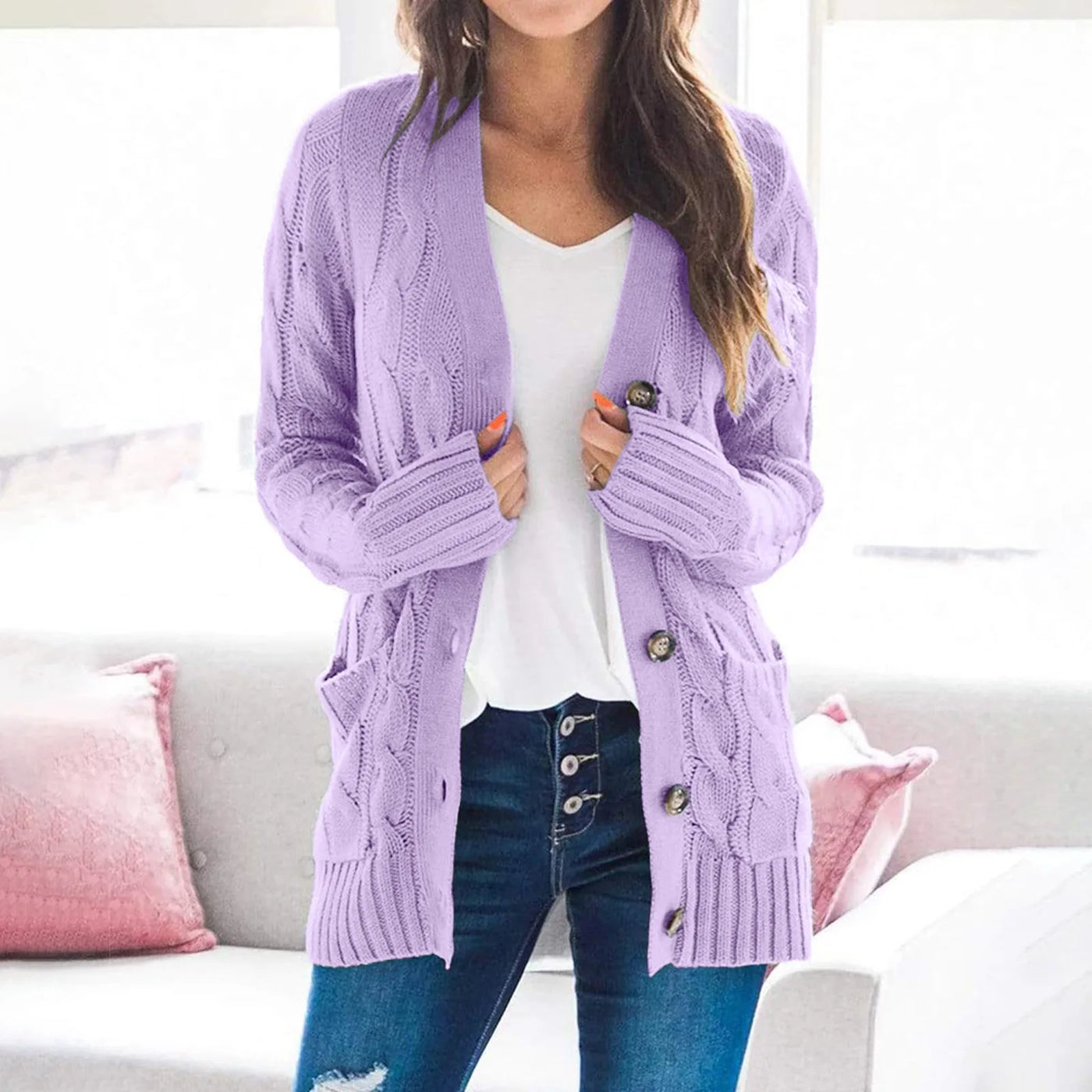 Natalie - Knit Button Cardigan