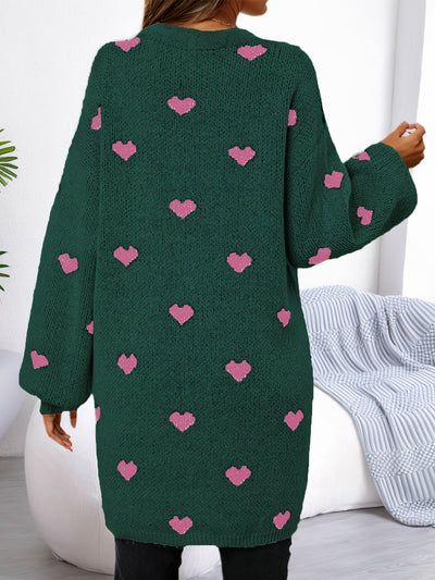 Anne - Elegant Heart Pattern Cardigan