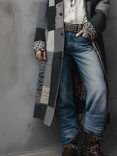 Bohemian Retro Patchwork Long Coat