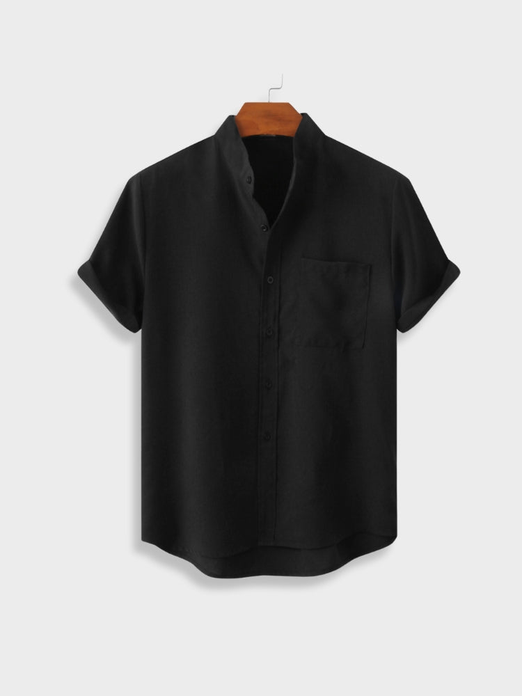 Linen Textured Short Sleeve Shirt