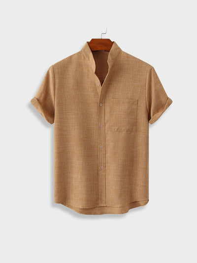 Linen Textured Short Sleeve Shirt