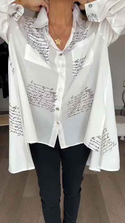 Cara | Handwriting Design Button Up Shirt