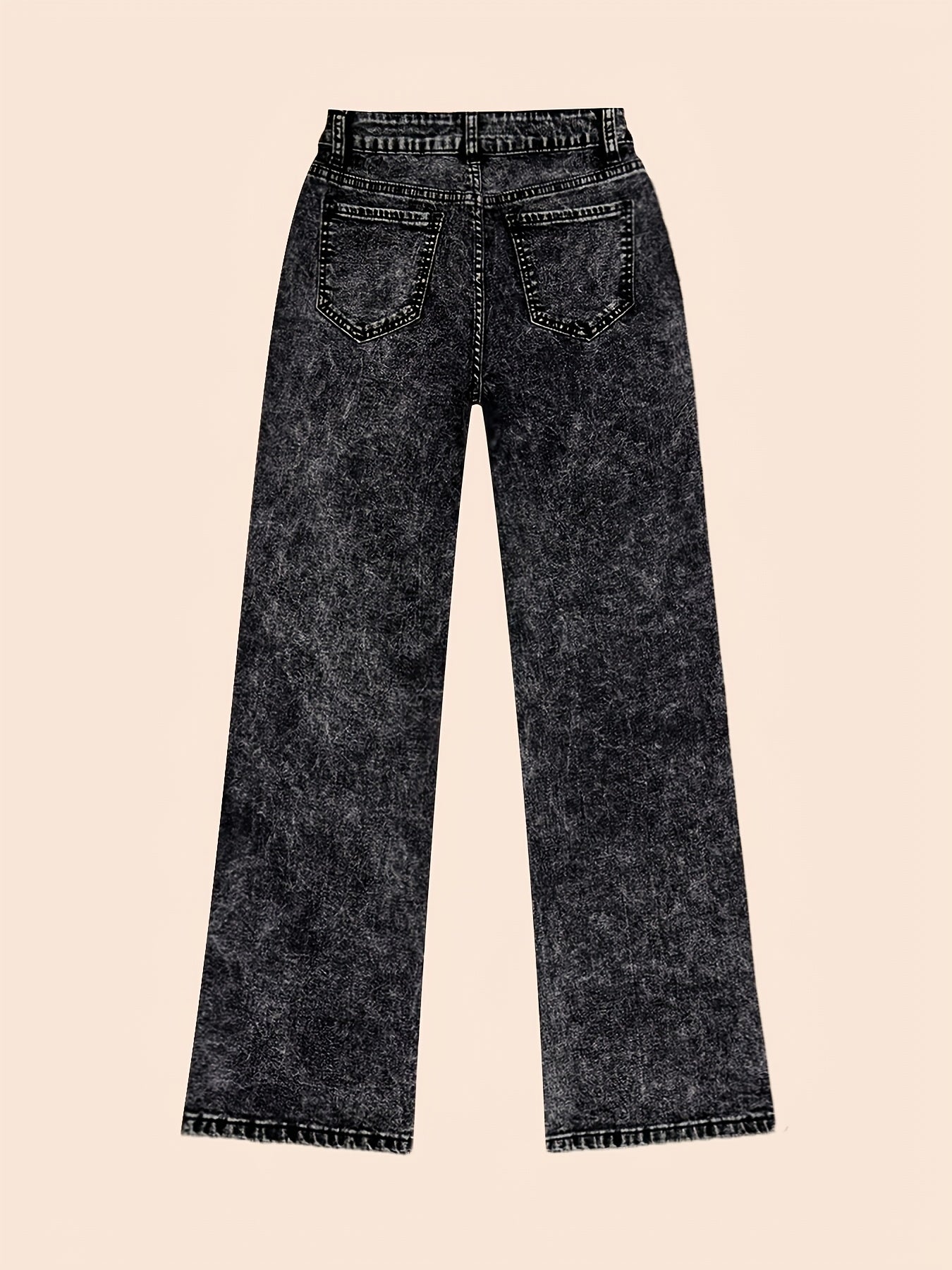 Stone Wash Street Wide-Leg Jeans