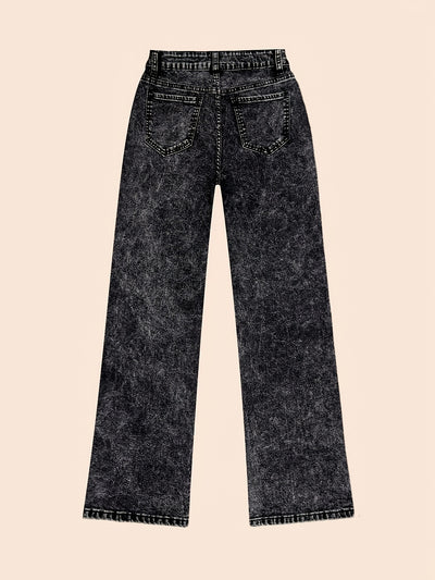 Stone Wash Street Wide-Leg Jeans